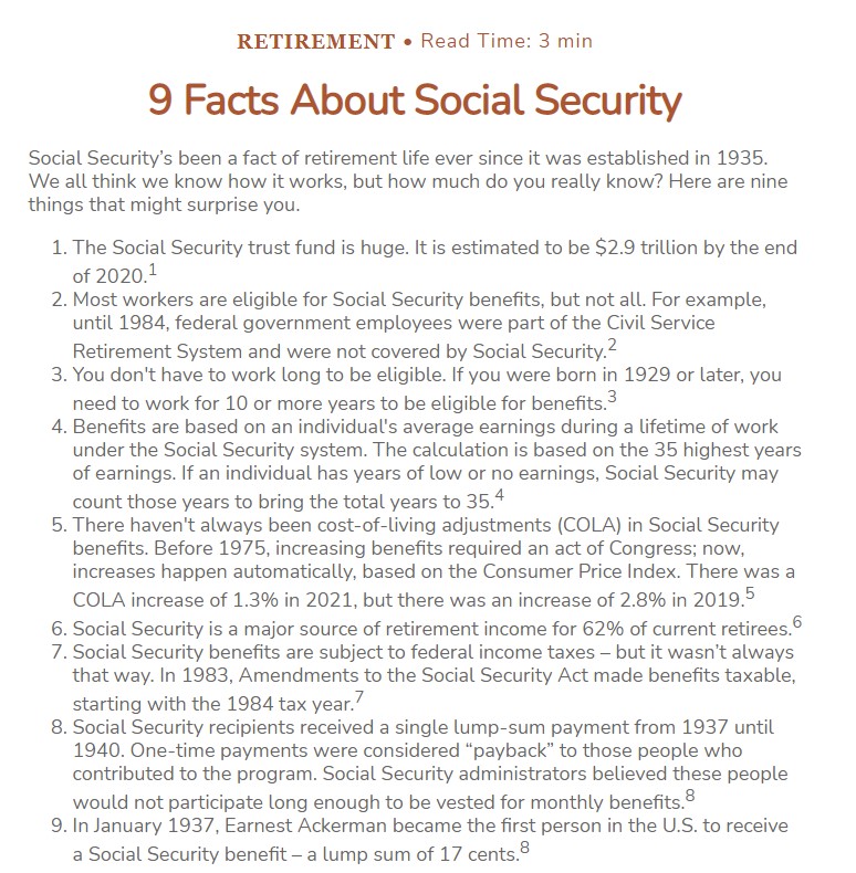 9 Facts About Social Security 1