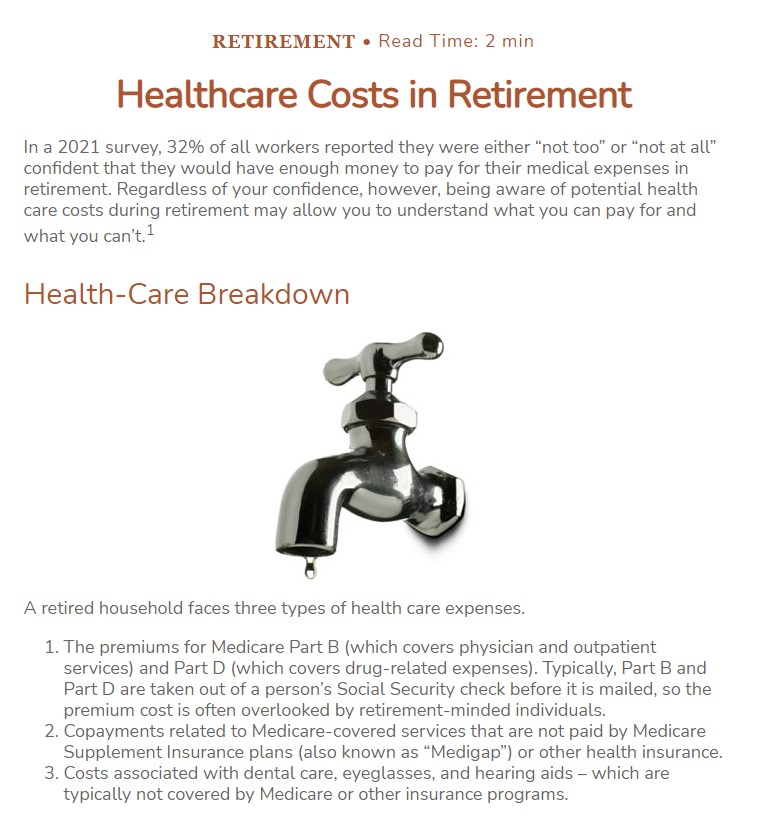 Healthcare Costs in Retirement 1