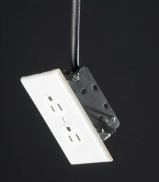 electrical outlet hanging by wire