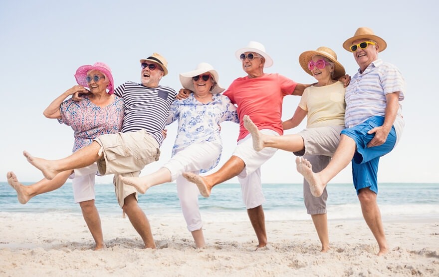 Seniors at beach