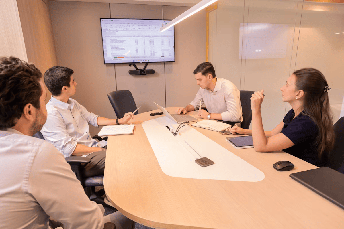 Team meeting in a modern office